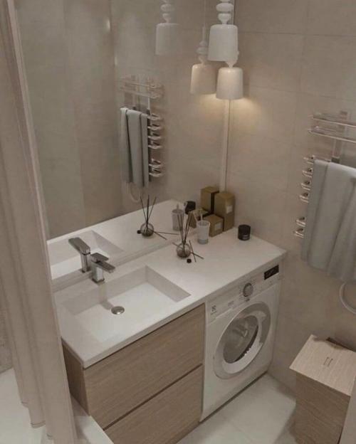 Идеи размещения стиральной машинки. 07