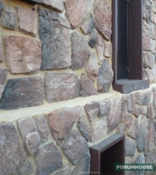 Имитация камня для наружной отделки.  Как приклеить камень на бетонные стены