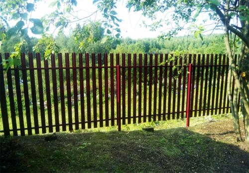 Палисадник из евроштакетника. Аспекты строительства забора из металлического штакетника