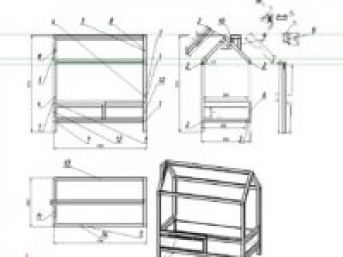 Детская кроватка домик своими руками чертеж. Кроватка-домик: чертежи, инструкция, как сделать своими руками