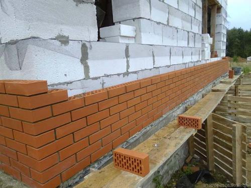Обкладка облицовочным кирпичом газобетона. Как правильно обложить дом из газобетона облицовочным кирпичом