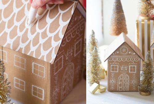 Дом сделать своими руками из картона на новый год. Новогодний домик из картона своими руками: здания одинаковые, но разные