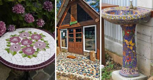 Старая плитка. Необычное и полезное применение остатков кафельной плитки на даче