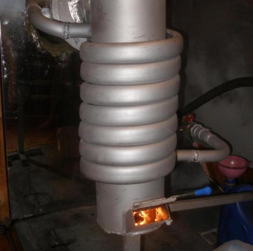 Печь на отработке с водяным контуром. Конструкция и особенности