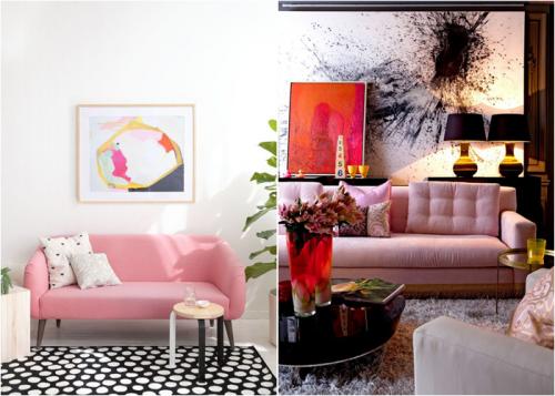 Розовый диван в интерьере. Яркий акцент: розовый диван в гостиной в закладки 8