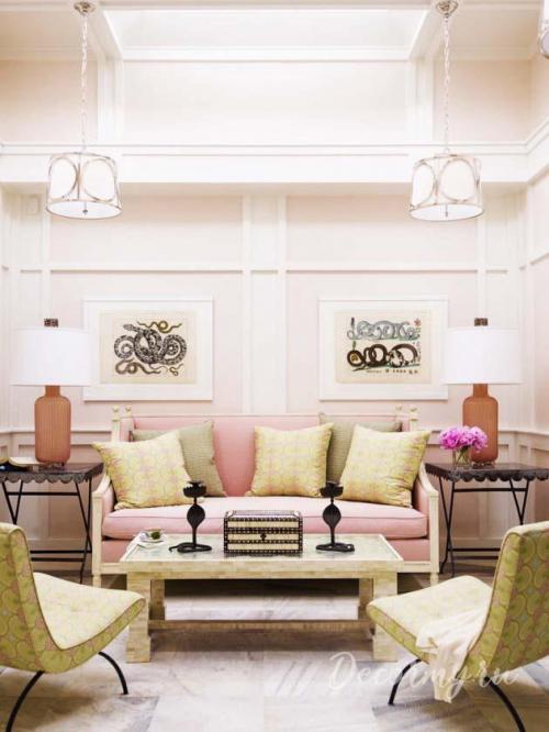 С чем сочетается грязно розовый цвет в интерьере. Интерьер в  оттенках розового