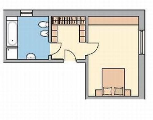 Спальня с ванной и гардеробной. Удобная гардеробная. Варианты размещения: ванная - спальня