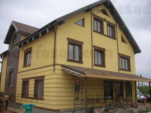 Стиль шале фасад. Оформление фасада дома в стиле шале на фото нашей работы по отделке наружных стен