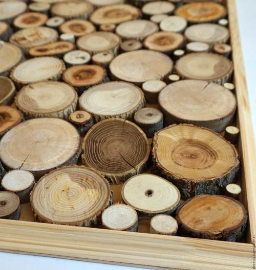 Чем обработать спил дерева для декора. Спилы дерева в отделке стен дома