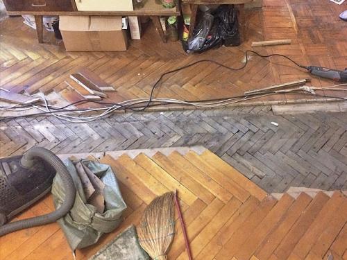 Ремонт вздутого паркета. Ремонт паркета после залива водой