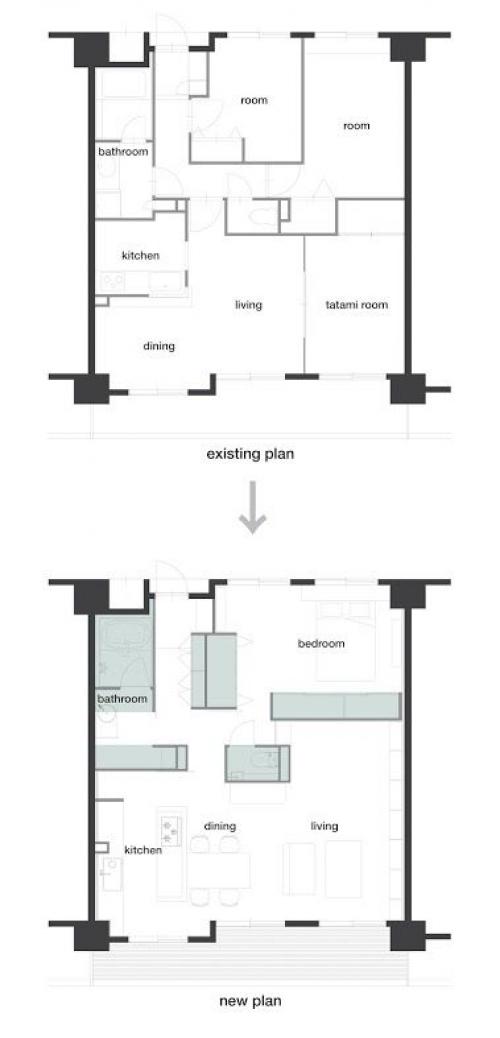 Перегородки и панели из фанеры отменяют лишнюю мебель 05