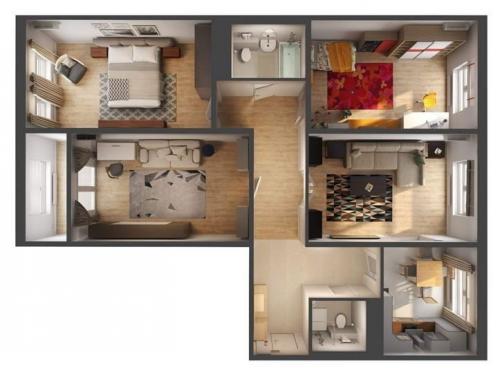 Планировка 4х комнатной квартиры. Основные особенности, нюансы оформления дизайна в 4-комнатной квартире панельного дома