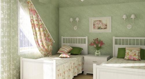 Спальня в салатовом цвете. Концепции оформления