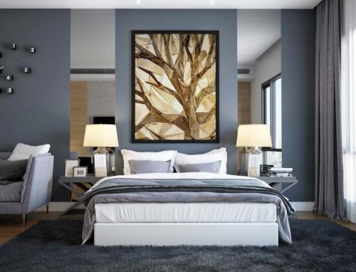 Спальня в серо зеленых тонах. Серая спальня – шикарные идеи дизайна и лучшие варианты украшения (100 фото)