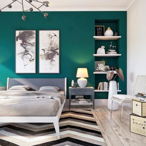 Спальня в салатовом цвете. Концепции оформления