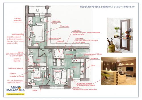 Увеличение мокрой зоны за счет коридора