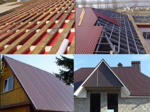 Ломаная крыша из профнастила. Как покрыть крышу профнастилом своими руками пошаговая инструкция