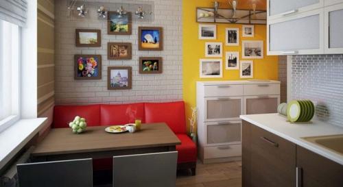 Зеленый диван на кухне. Цветовая гамма диванов на кухню