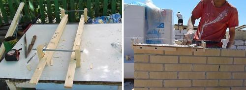 Шаблон для кладки кирпича чертеж. Приспособления для работы с раствором
