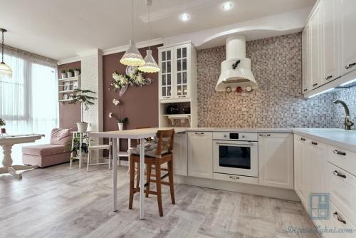 Кухня студия с барной стойкой. Преимущества и недостатки