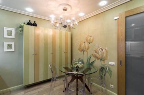 Кухня с зеленым фартуком. Рабочая мебель и стены: особенности бело-зеленой палитры 14 Кухня с зеленым фартуком. Рабочая мебель и стены: особенности бело-зеленой палитры 14