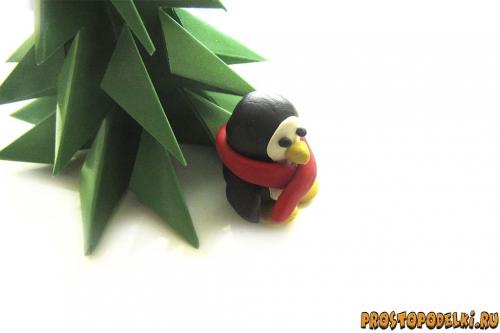 Пингвин из пластилина