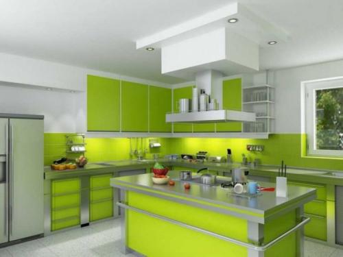 Фартук для кухни для зеленой кухни. Кухонная мебель салатового цвета