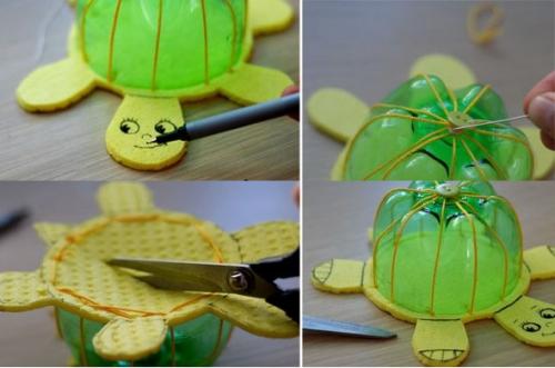 Черепаха из пластиковых бутылок. Как сделать черепаху из пластиковых бутылок своими руками. Инструкция+много фото