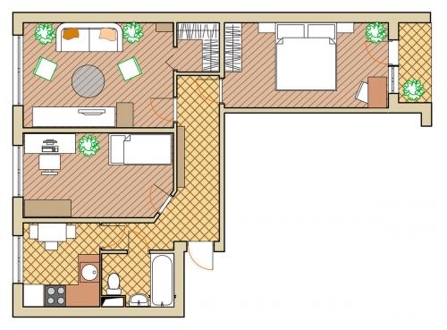 Планировка распашонка 3 комнатная. Перепланировка трёшки-распашонки 60 м в панельной хрущёвке: 5 схем (бесплатно)
