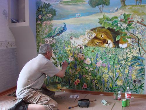 Какими красками расписывают стены. Роспись стены в доме: какие краски использовать?