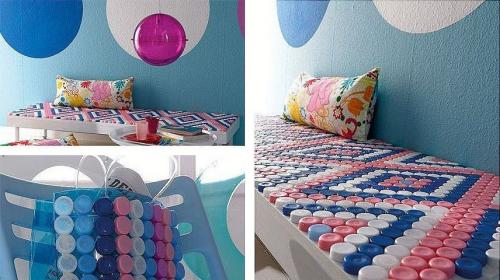 Панно из крышек пластиковых бутылок. Вернисаж поделок из пробок от пластиковых бутылок