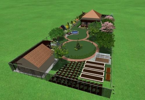 Планировка узкого длинного участка. Цветовое оформление узкого участка 12