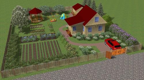 Планировка узкого длинного участка. Цветовое оформление узкого участка 19