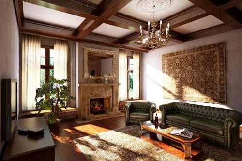 Отделка зала в доме. Стили интерьеров