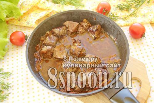 Как приготовить печень с подливой. 