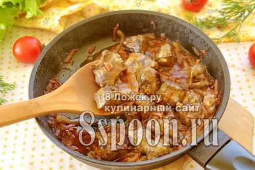 Как приготовить печень с подливой. 