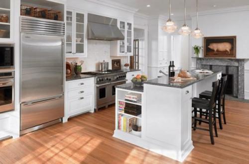 Зонирование кухни и гостинной барной стойкой. Варианты оформления барной стойки