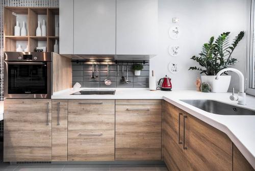 Сочетание серого и бежевого в интерьере кухни. Сочетание серого с другими цветами