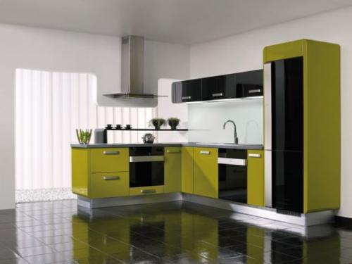 Кухня зеленая с бежевым. Сочетание цветов для зеленой кухни.