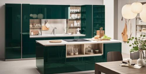 Изумрудная кухня. Кухня изумрудного цвета