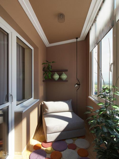 Дизайн комнаты с балконом. Застеклённый отдельный балкон 06 Дизайн комнаты с балконом. Застеклённый отдельный балкон 06