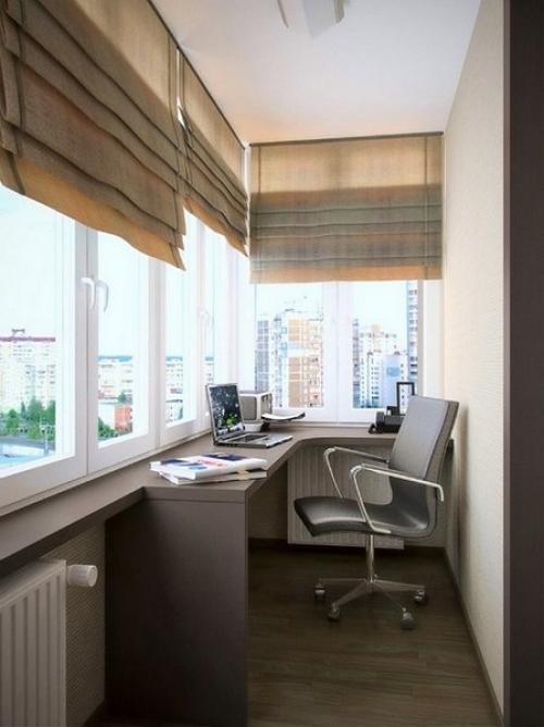 Дизайн комнаты с балконом. Застеклённый отдельный балкон 01 Дизайн комнаты с балконом. Застеклённый отдельный балкон 01