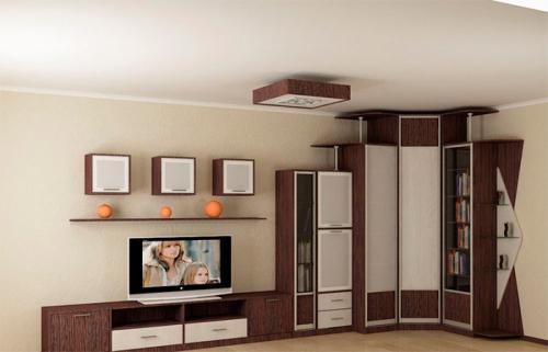 Шкаф угловой в зал. Угловой шкаф в гостиную — современные варианты