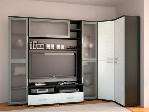 Шкаф угловой в зал. Угловой шкаф в гостиную — современные варианты