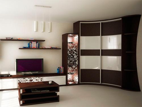 Шкаф угловой в зал. Угловой шкаф в гостиную — современные варианты