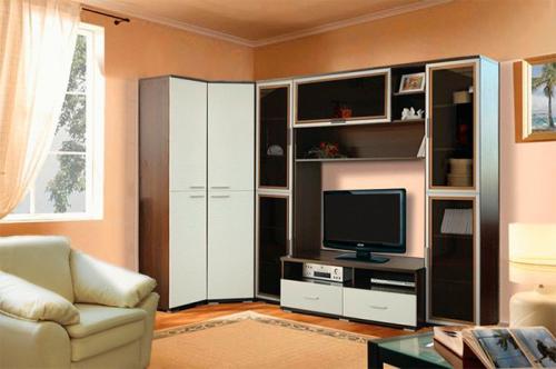 Шкаф угловой в зал. Угловой шкаф в гостиную — современные варианты