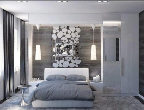 Серый цвет в интерьере гостиной. Спальня с оттенками серого