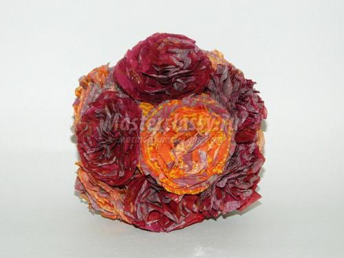 Топиарий ко Дню матери из салфеток. Топиарий из салфеток: мастер класс по созданию бумажных цветов