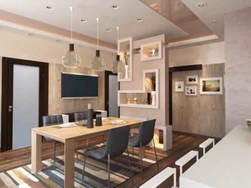 Гостиная совмещенная с кухней в частном доме. На что обратить внимание перед началом работ