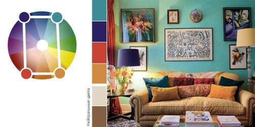 Сочетание цветов в интерьере гостиной. Сочетание цветов в интерьере: что и с чем можно мешать?